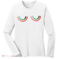 Rainbow Titties Lgbt Queer Women's Long Sleeve Shirt thumb 0