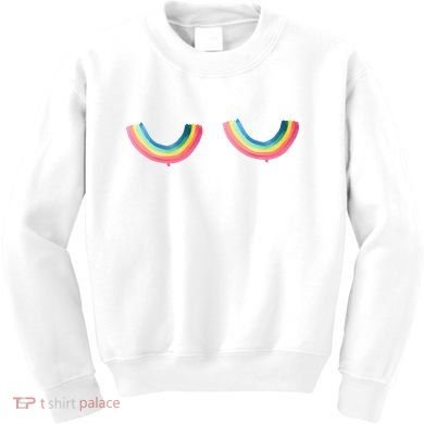 Rainbow Titties Lgbt Queer Kids Sweatshirt