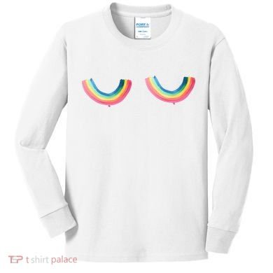 Rainbow Titties Lgbt Queer Kids Long Sleeve Shirt