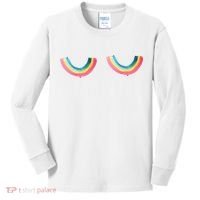Rainbow Titties Lgbt Queer Kids Long Sleeve Shirt thumb 0