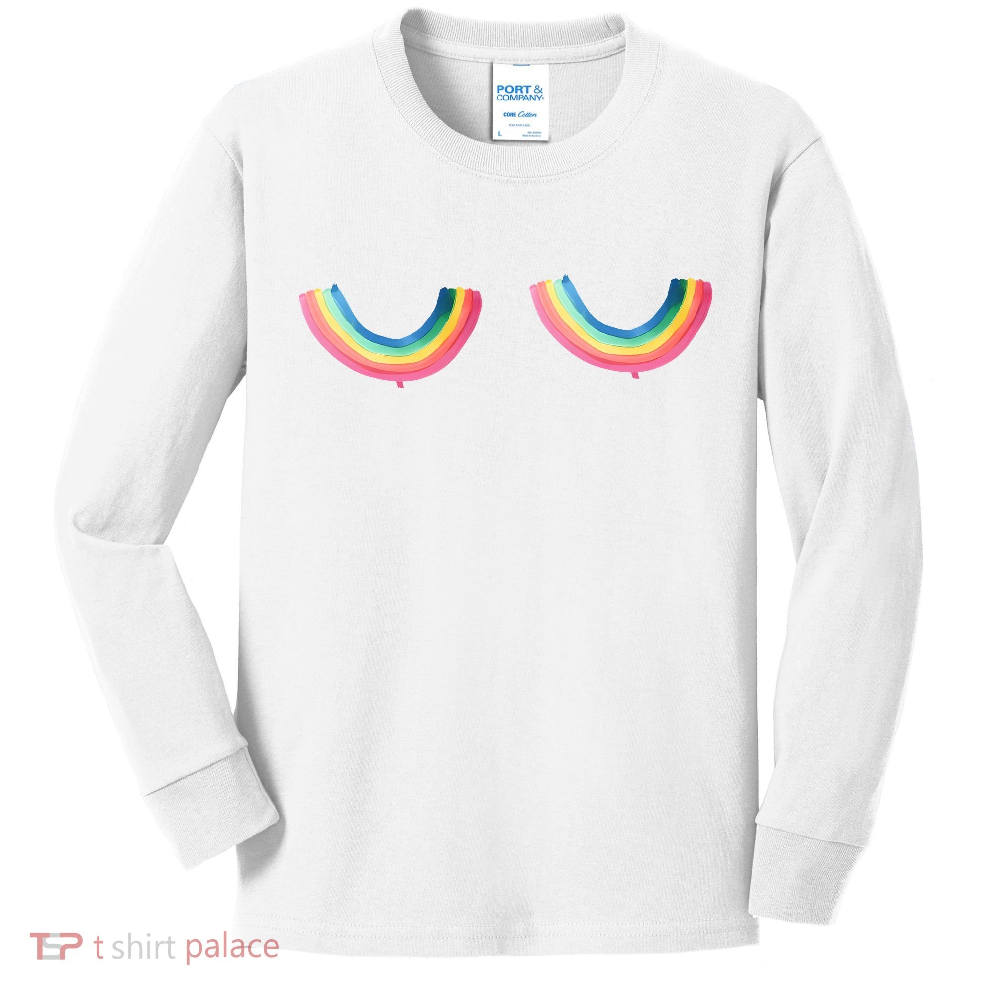 Rainbow Titties Lgbt Queer Kids Long Sleeve Shirt