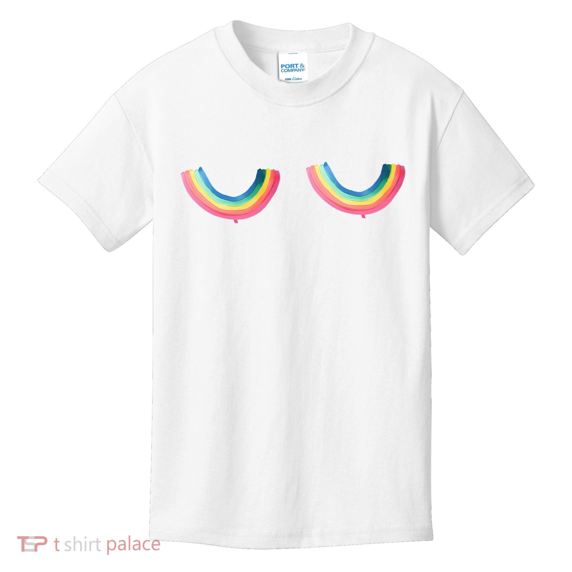 Rainbow Titties Lgbt Queer Kids T-Shirt