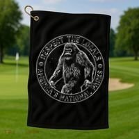 Respect The Locals Bigfoot Sasquatch American National Parks Golf Towel thumb 1