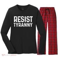 Resist Tyranny Libertarian Conservative USA Liberty Freedom Women's Long Sleeve Flannel Pajama Set  thumb 0