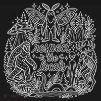 Respect The Locals Cryptid Bigfoot Mothman Alien Hoodie thumb 2