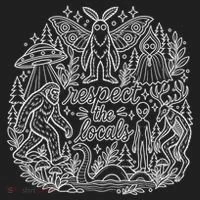 Respect The Locals Cryptid Bigfoot Mothman Alien Hat thumb 2
