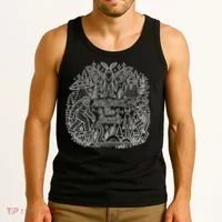 Respect The Locals Cryptid Bigfoot Mothman Alien Tank Top thumb 3