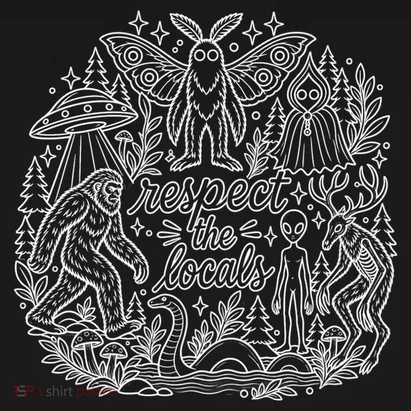 Respect The Locals Cryptid Bigfoot Mothman Alien Tank Top