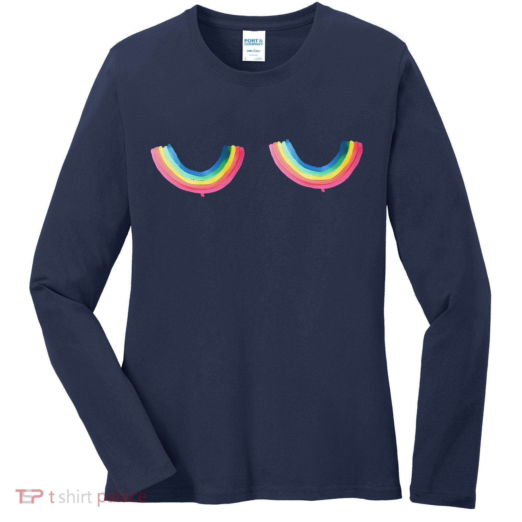 Rainbow Titt.Ies Lgbt Queer Women's Long Sleeve Shirt