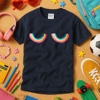 Rainbow Titt.Ies Lgbt Queer Kids T-Shirt thumb 3