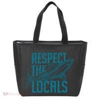 Respect The Locals Shark Gifts Tote Bag thumb 0