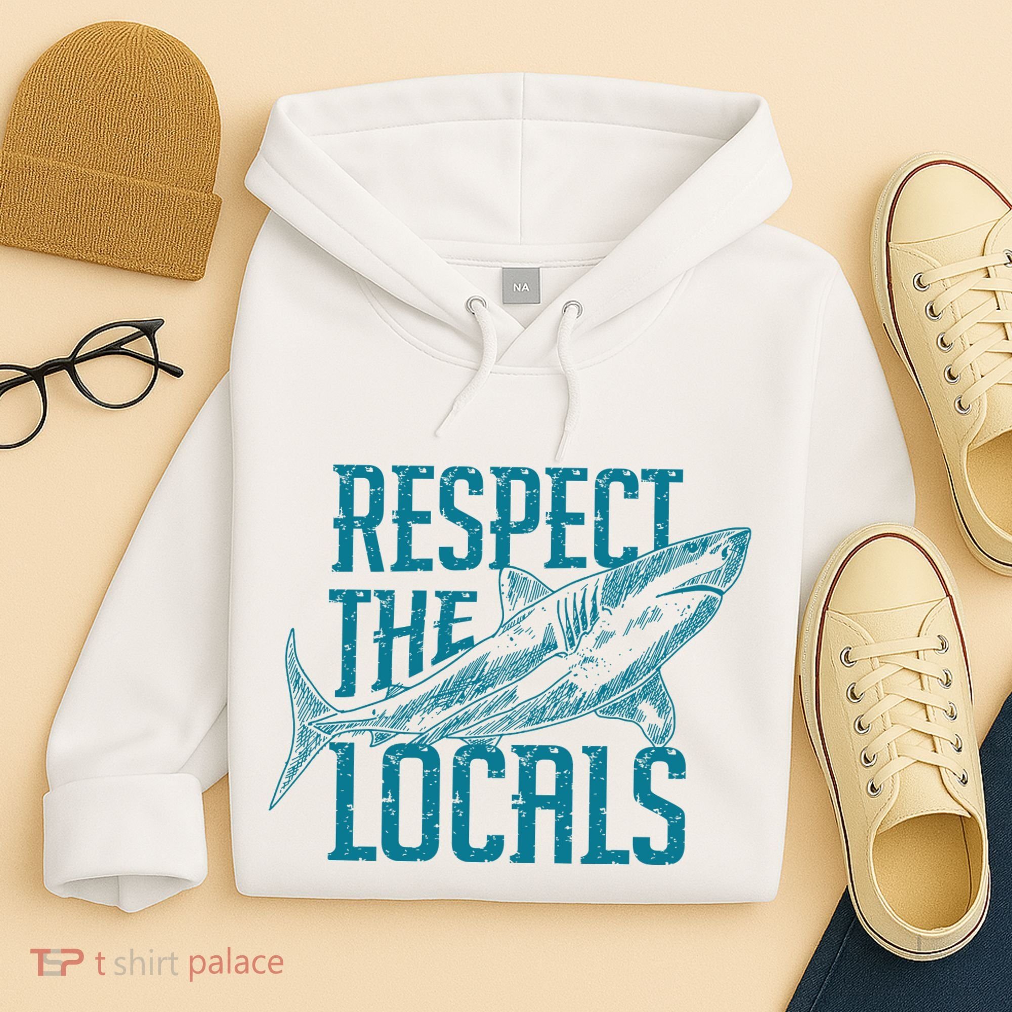 Respect The Locals Shark Gifts Hoodie