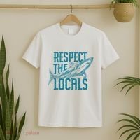 Respect The Locals Shark Gifts T-Shirt thumb 2