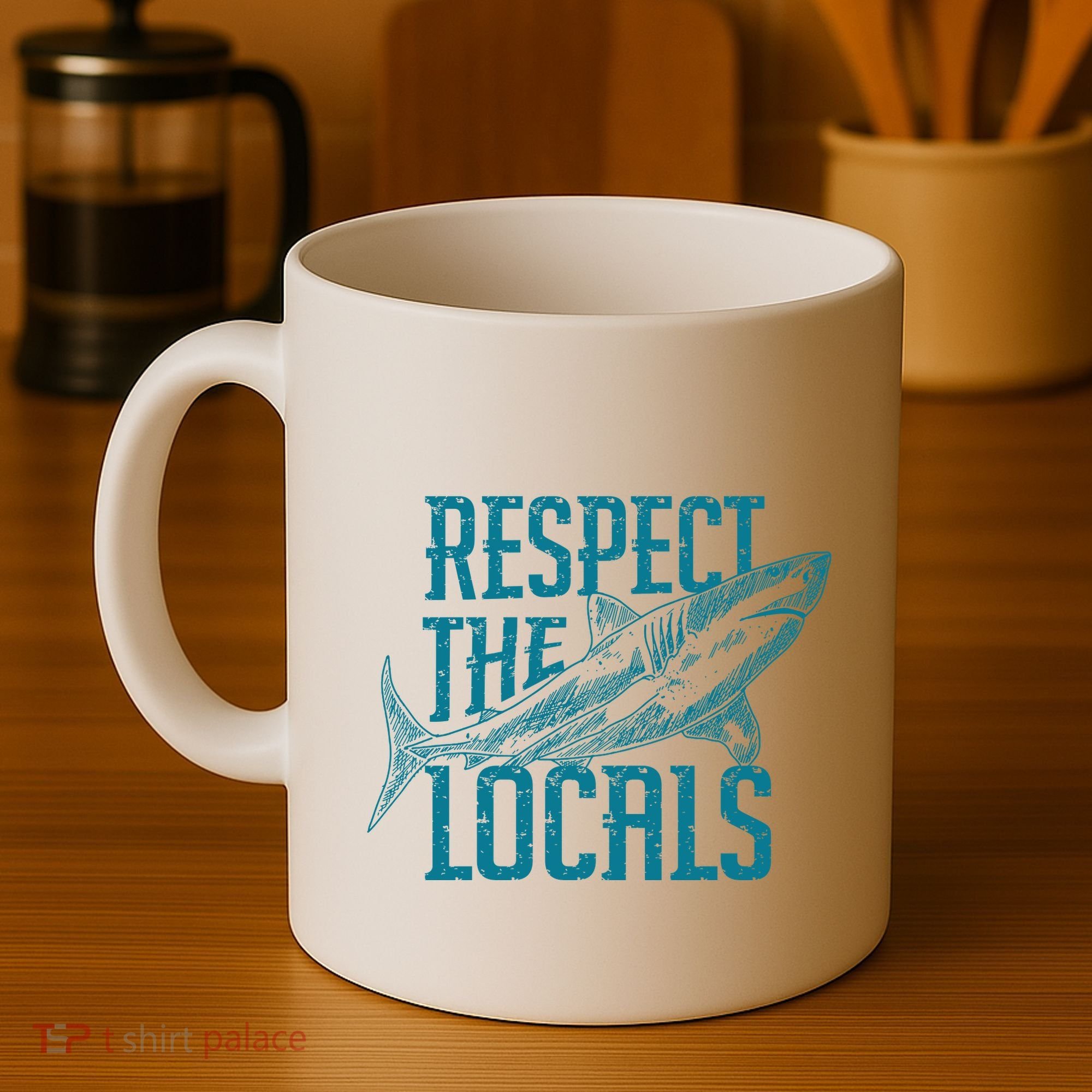 Respect The Locals Shark Gifts Coffee Mug