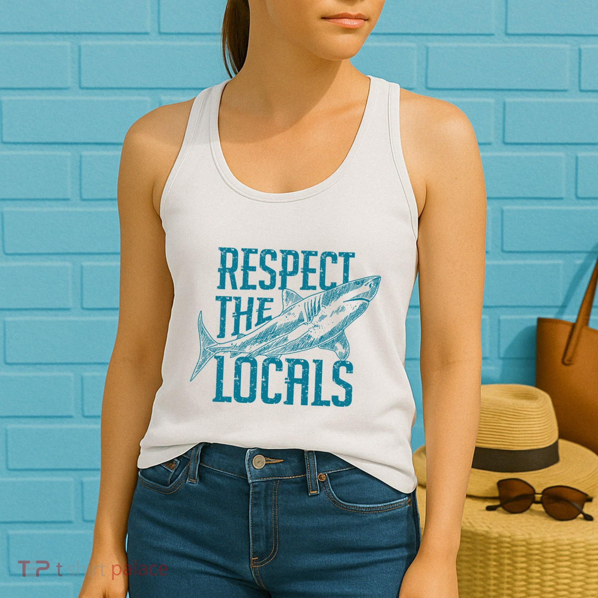 Respect The Locals Shark Gifts Women's Tank Top