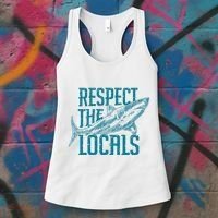 Respect The Locals Shark Gifts Women's Tank Top thumb 3