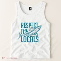 Respect The Locals Shark Gifts Tank Top thumb 2