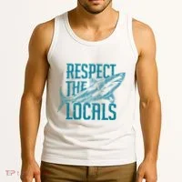 Respect The Locals Shark Gifts Tank Top thumb 3