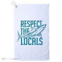 Respect The Locals Shark Gifts Golf Towel thumb 0