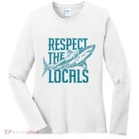 Respect The Locals Shark Gifts Women's Long Sleeve Shirt thumb 0