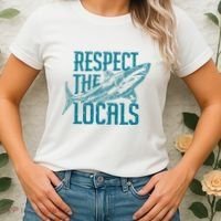 Respect The Locals Shark Gifts Women's T-Shirt thumb 2