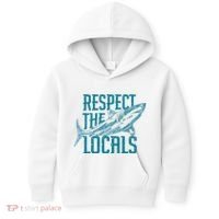 Respect The Locals Shark Gifts Kids Hoodie thumb 0