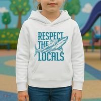 Respect The Locals Shark Gifts Kids Hoodie thumb 3