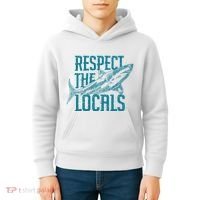 Respect The Locals Shark Gifts Kids Hoodie thumb 4