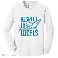 Respect The Locals Shark Gifts Kids Long Sleeve Shirt thumb 0