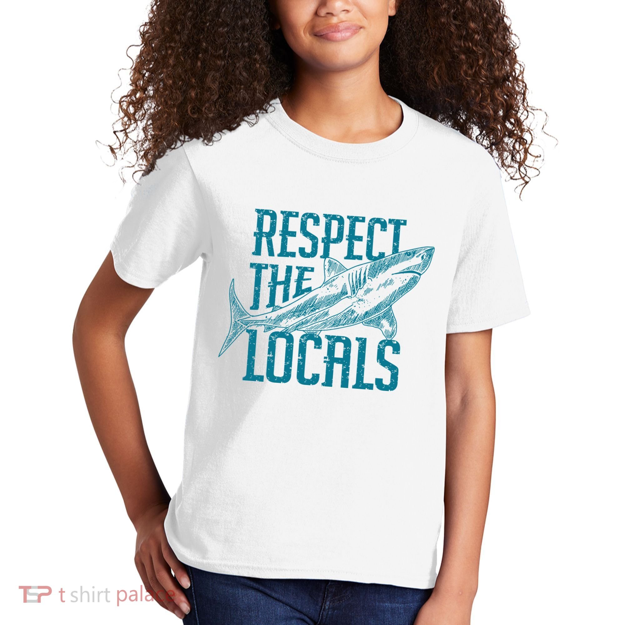 Respect The Locals Shark Gifts Kids T-Shirt