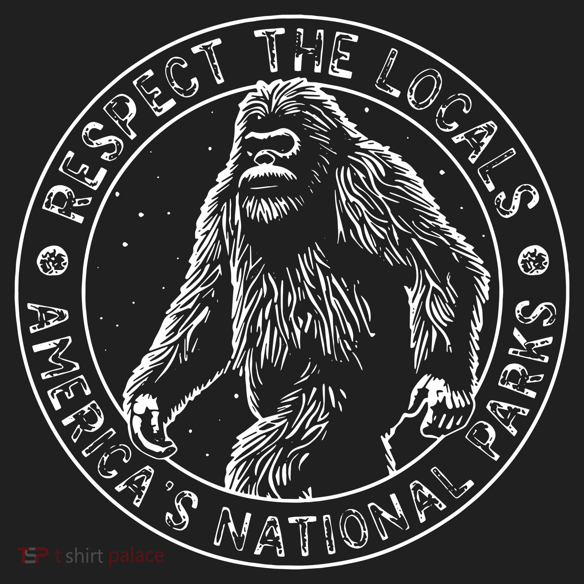 Respect The Locals Bigfoot Sasquatch American National Parks Golf Towel