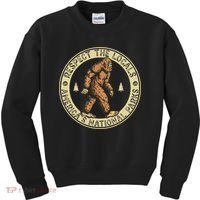 Respect The Locals Bigfoot Sasquatch American National Parks Kids Sweatshirt thumb 0