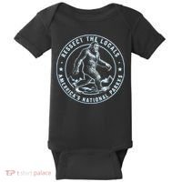 Respect The Locals Bigfoot Sasquatch American National Parks Baby Bodysuit thumb 0