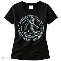 Respect The Locals Bigfoot Sasquatch American National Parks Women's T-Shirt thumb 0