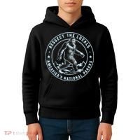 Respect The Locals Bigfoot Sasquatch American National Parks Kids Hoodie thumb 4