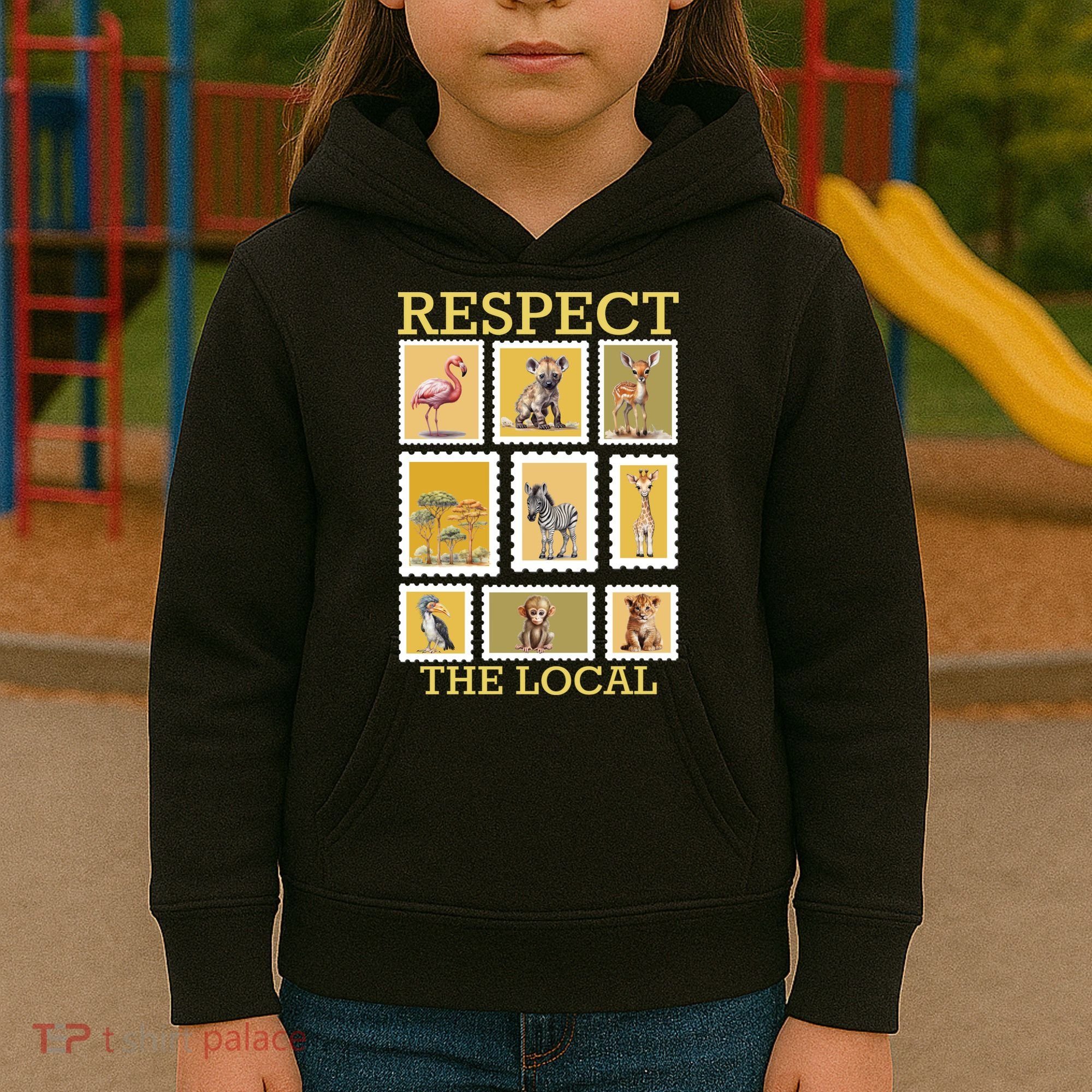 Respect The Local Animals Wildlife Nature Kids Hoodie