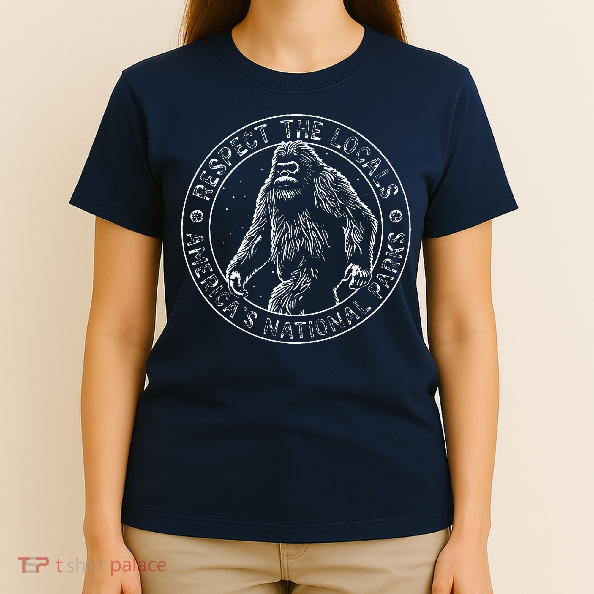 Respect The Locals Bigfoot Sasquatch American National Parks T-Shirt