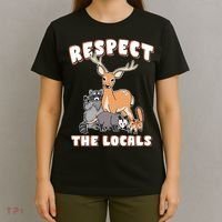 Respect The Locals Deer Racoon Possum Squirrel Wildlife T-Shirt thumb 4