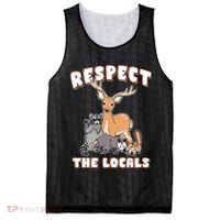 Respect The Locals Deer Racoon Possum Squirrel Wildlife Mesh Reversible Basketball Jersey Tank thumb 0