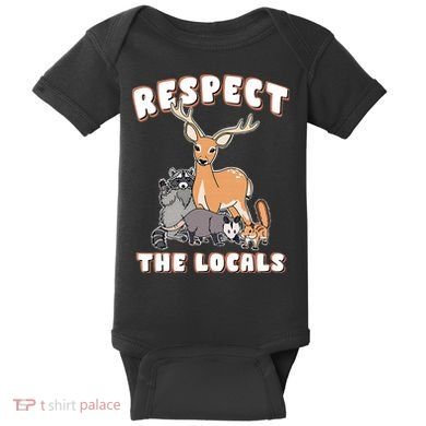 Respect The Locals Deer Racoon Possum Squirrel Wildlife Baby Bodysuit