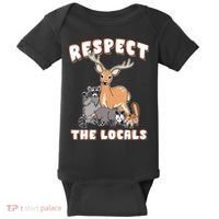 Respect The Locals Deer Racoon Possum Squirrel Wildlife Baby Bodysuit thumb 0