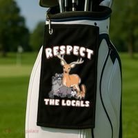 Respect The Locals Deer Racoon Possum Squirrel Wildlife Golf Towel thumb 2