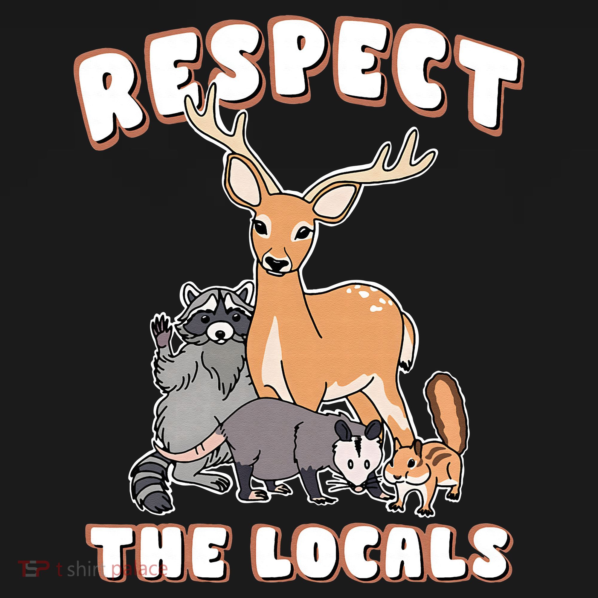 Respect The Locals Deer Racoon Possum Squirrel Wildlife Visor