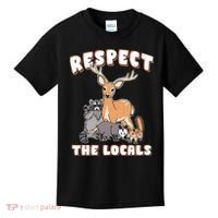 Respect The Locals Deer Racoon Possum Squirrel Wildlife Kids T-Shirt thumb 0