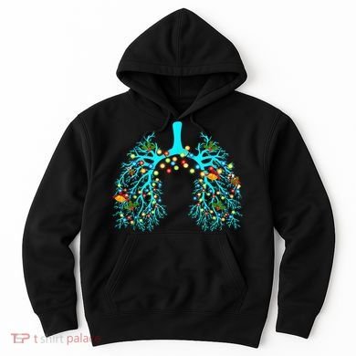 Respiratory Therapy Lung Christmas Xmas Light Ornament Hoodie