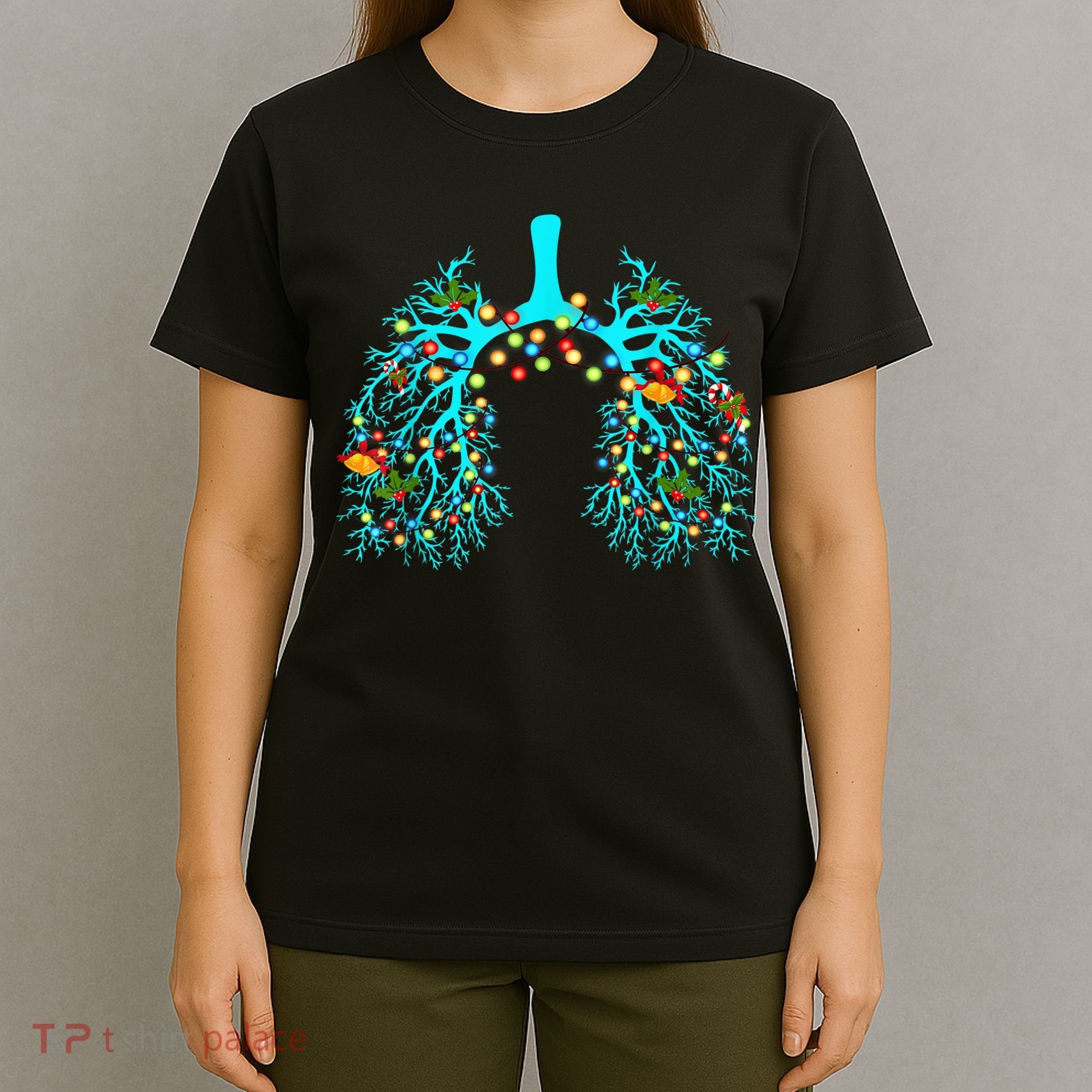 Respiratory Therapy Lung Christmas Xmas Light Ornament T-Shirt