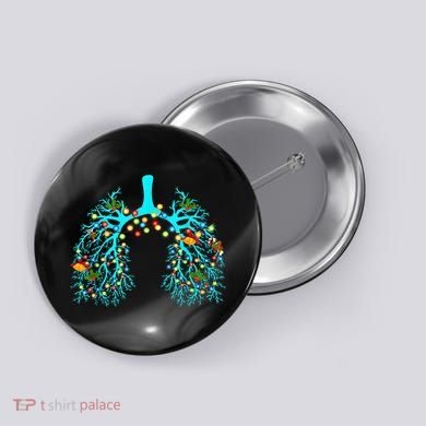 Respiratory Therapy Lung Christmas Xmas Light Ornament Button