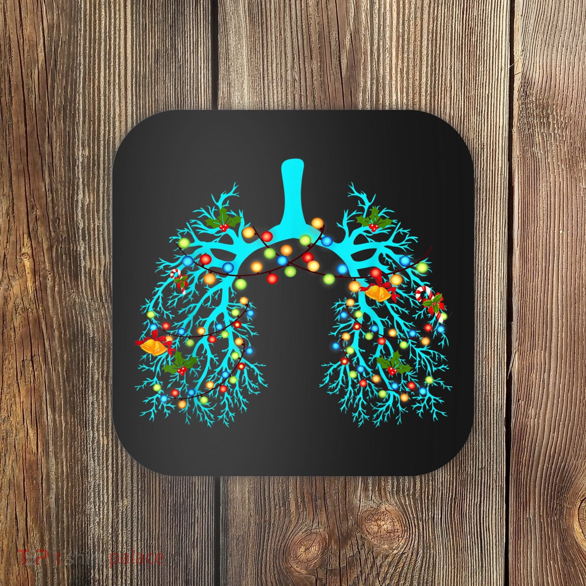 Respiratory Therapy Lung Christmas Xmas Light Ornament Coaster