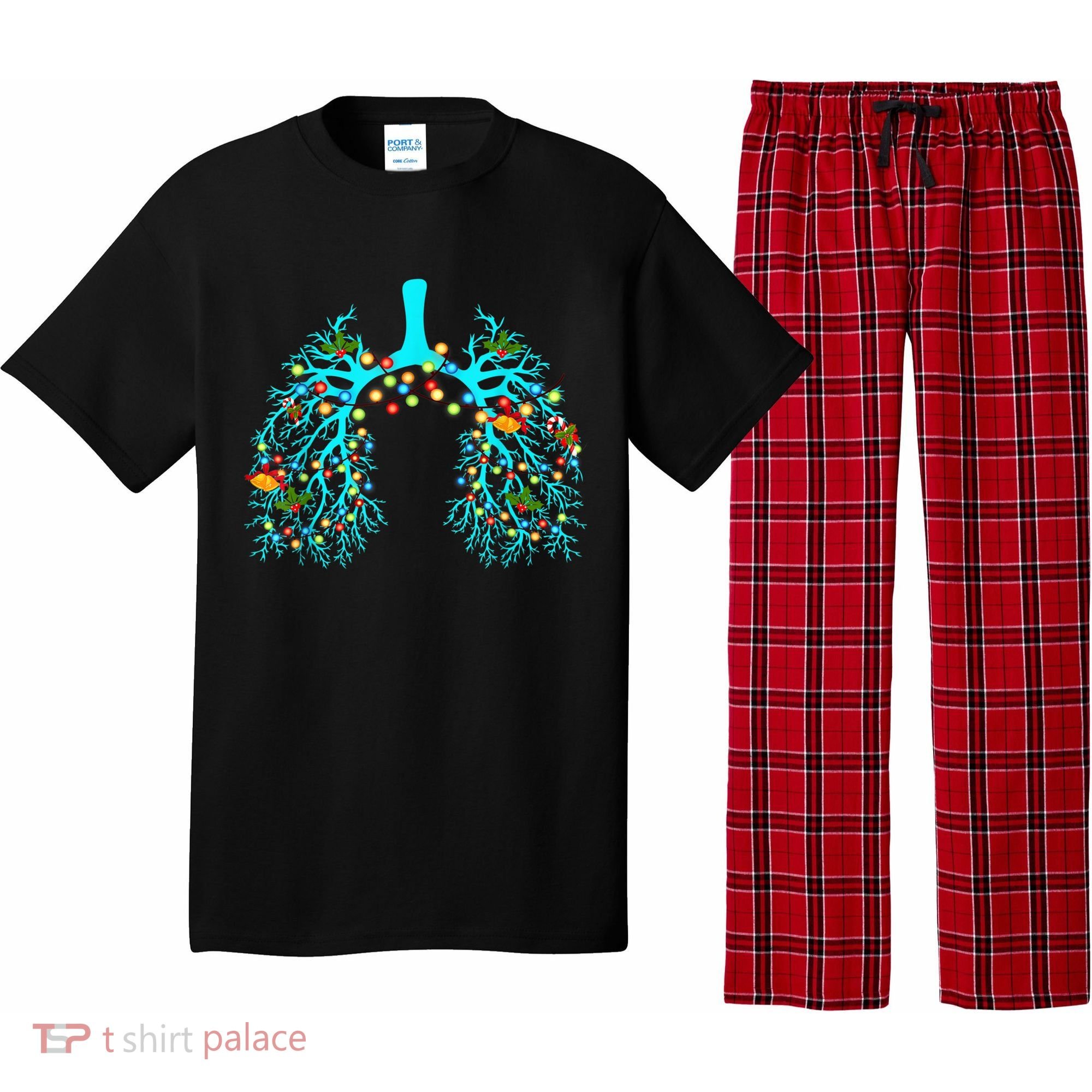 Respiratory Therapy Lung Christmas Xmas Light Ornament Pajama Set