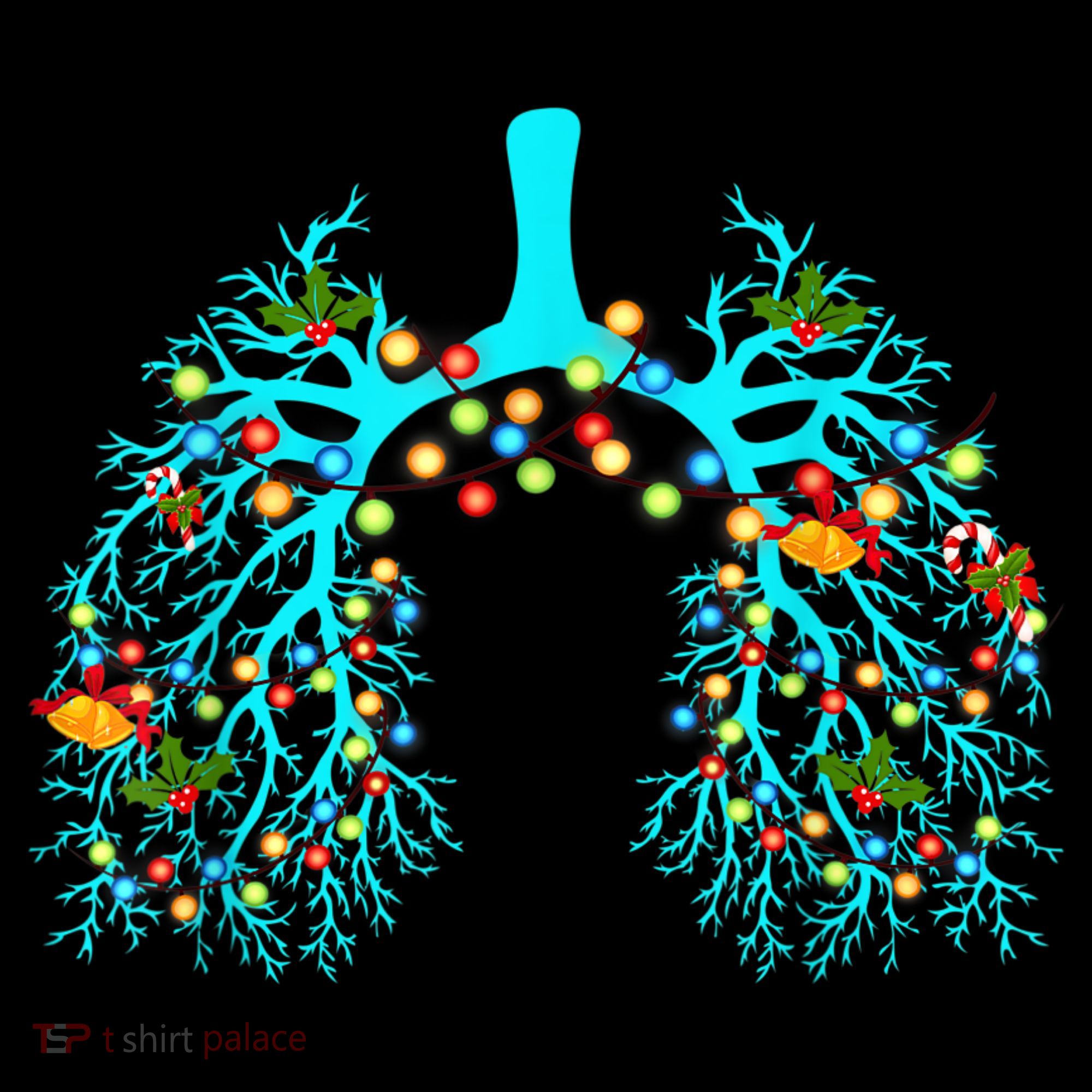 Respiratory Therapy Lung Christmas Xmas Light Ornament Women's Hoodie